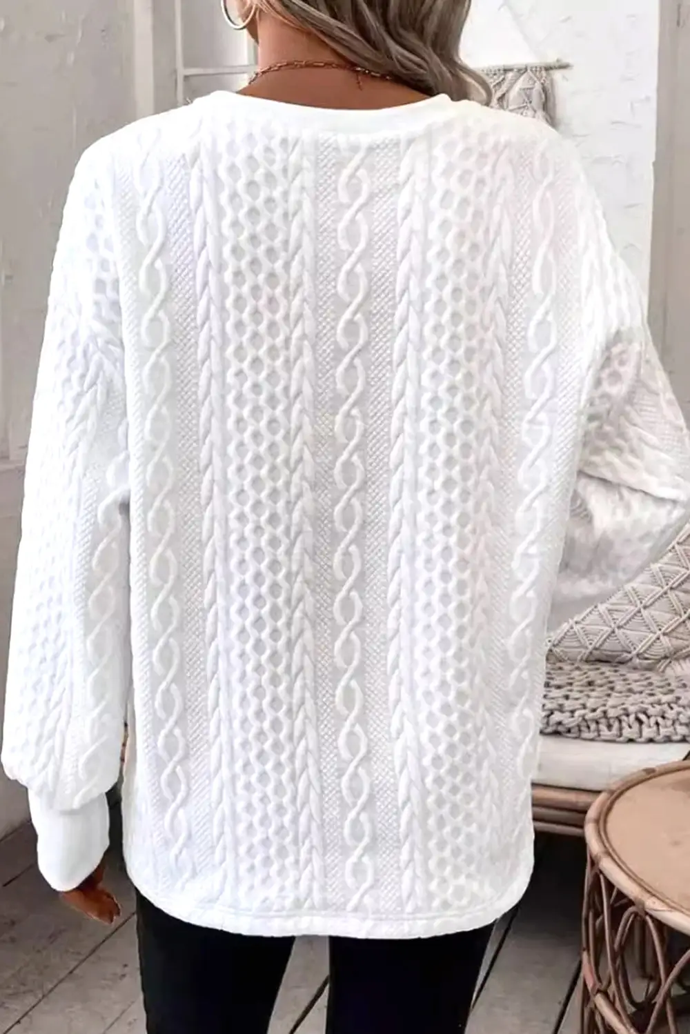Women's Solid Knit Textured Top