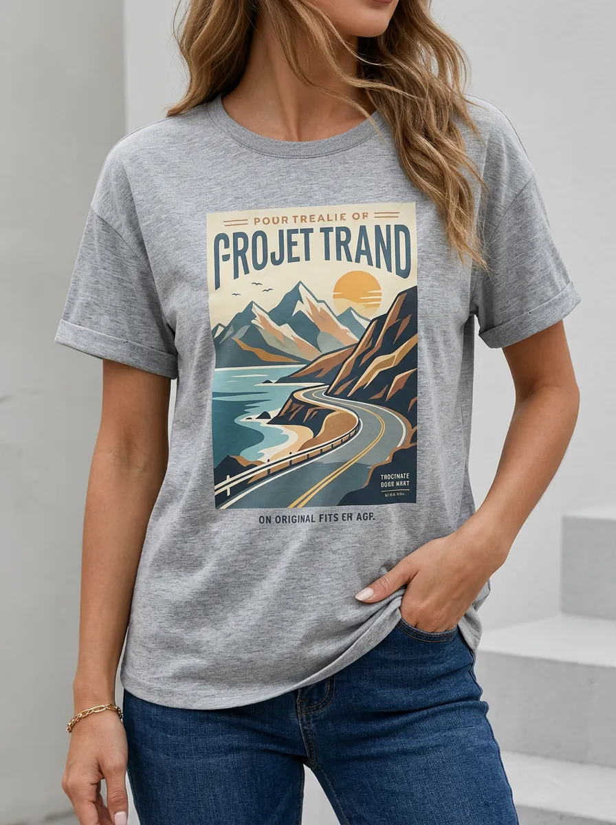 Women's Mountain Coastal Road Graphic T-Shirt