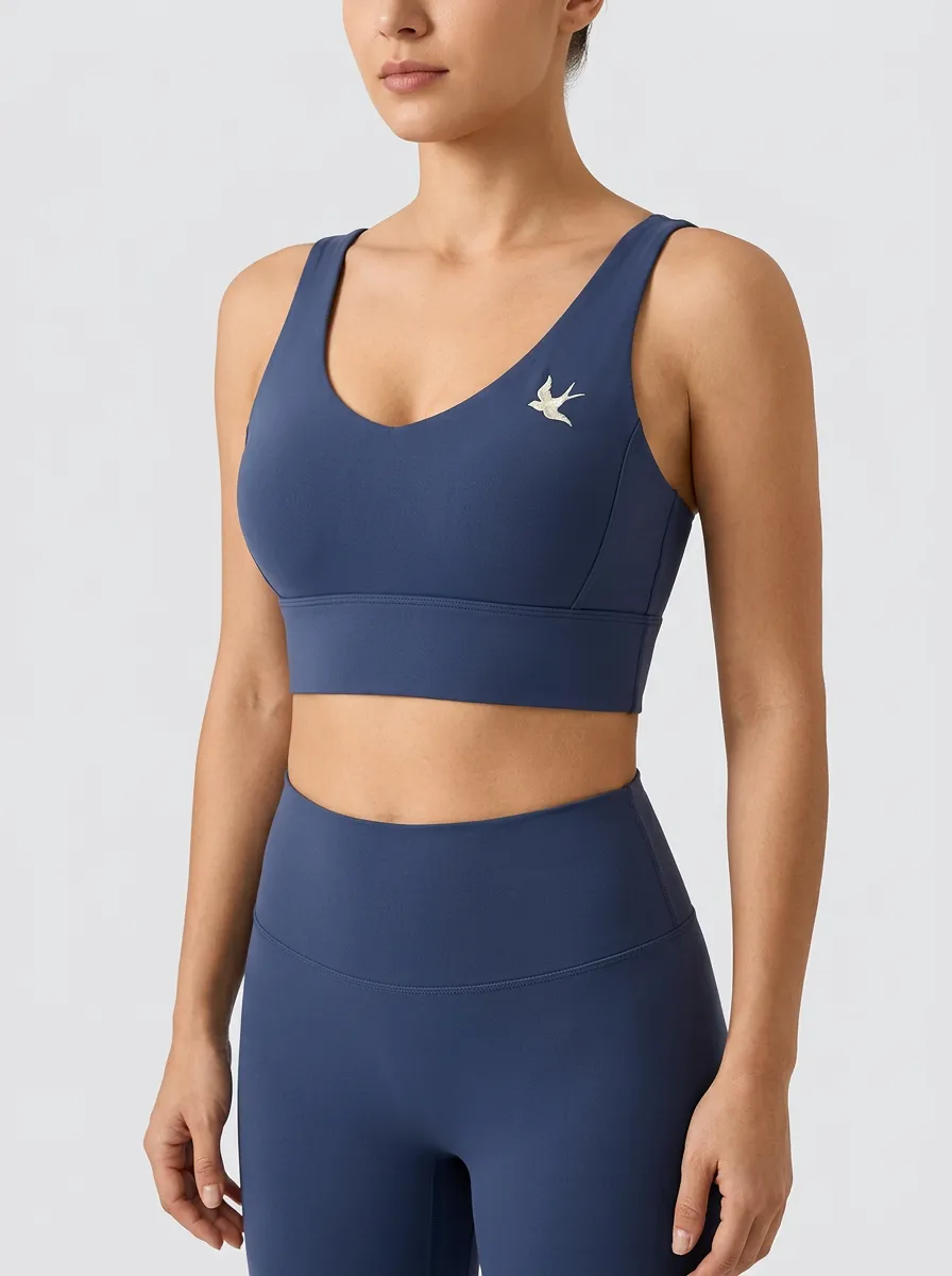 Women's Bird-Embroidered Sports Bra
