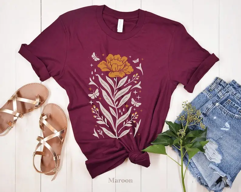 Boho Wildflowers T-Shirt Boho Flowers Shirt