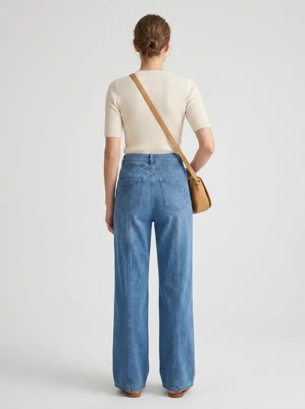 Women's Wide Leg Casual Denim Jeans