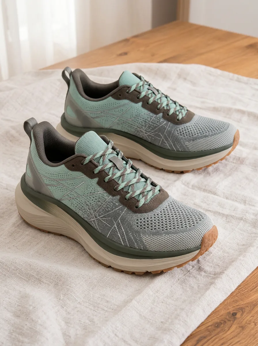 Women's Mint Green Geometric Pattern Printed Running Shoes