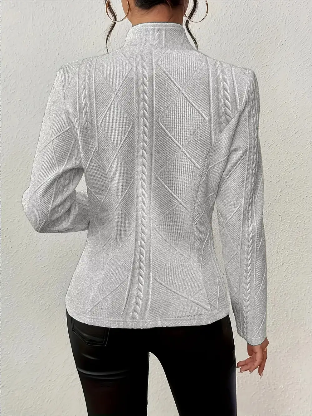 Unlined Textured Knit Button Blazer