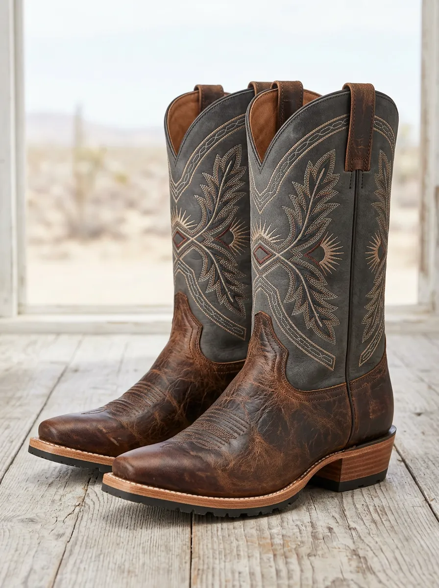 Casual Embroidered Floral Detailed Western Boots