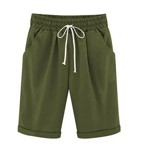 PLUS SIZE POCKETS CASUAL SHORTS