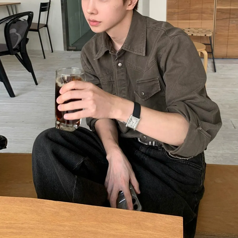 Washed Snap Buttoned Shirt