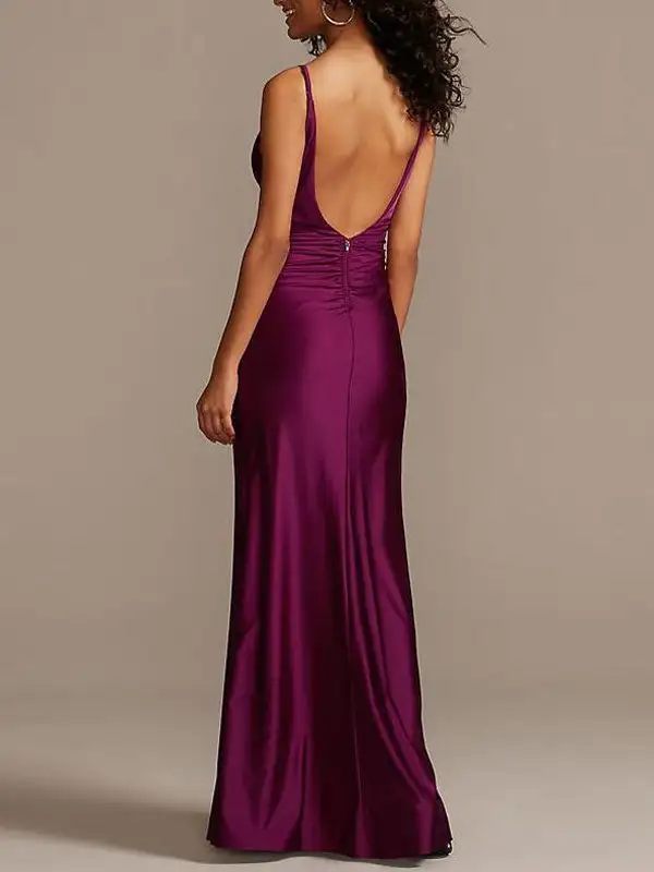 Satin Sheath Bridesmaid Dress