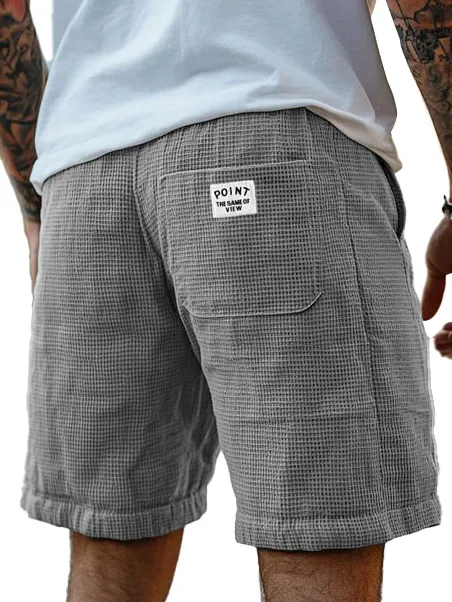 Layered Textured Knit Seamed Detail Shorts