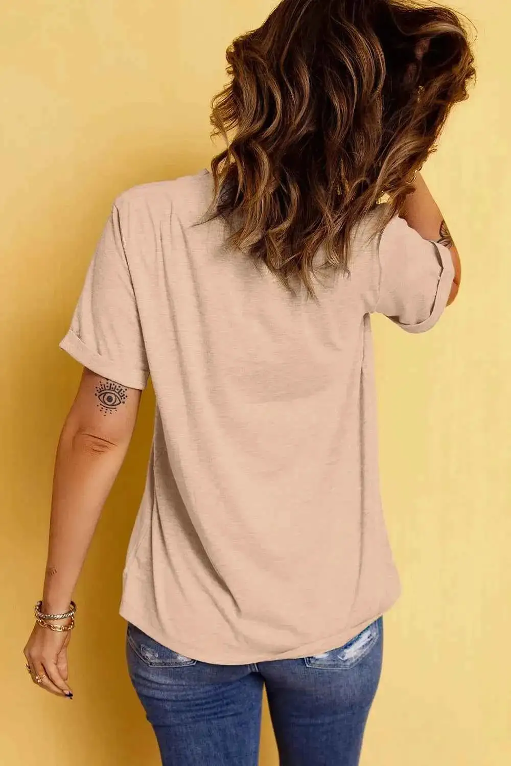 Casual Graphic Round Neck Short Sleeve T-Shirt