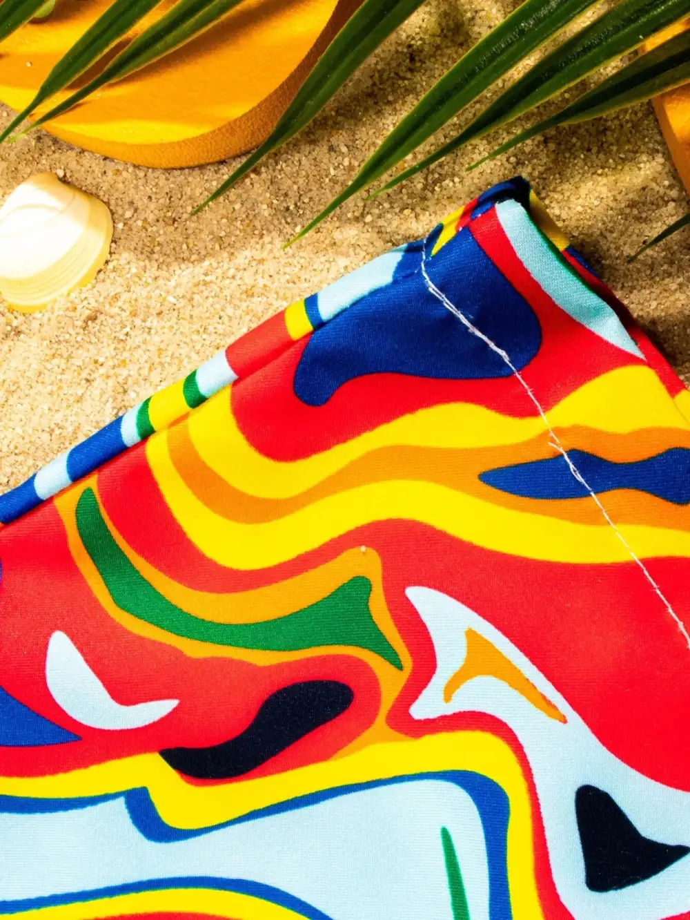 Men's Allover Print Drawstring Pocket Swim Trunks