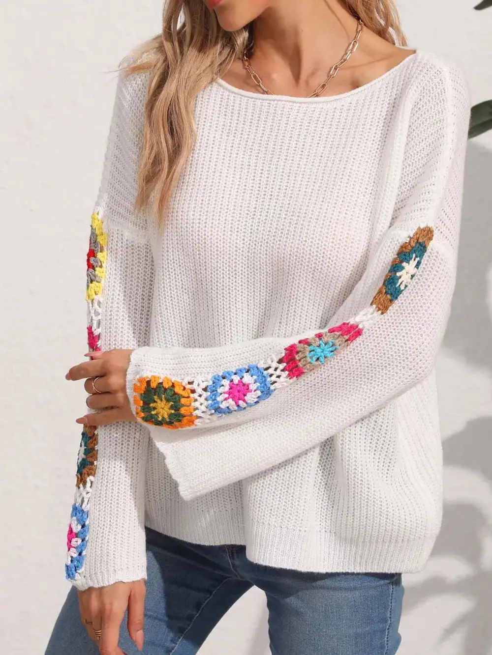 Long Sleeve Crochet Sweater