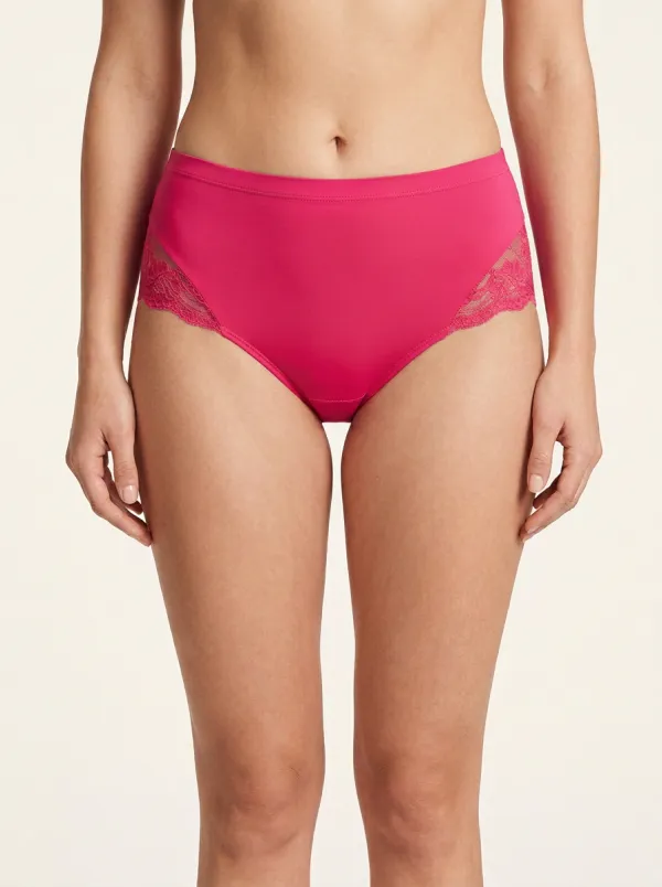 High-Cut Lace-Trimmed Briefs