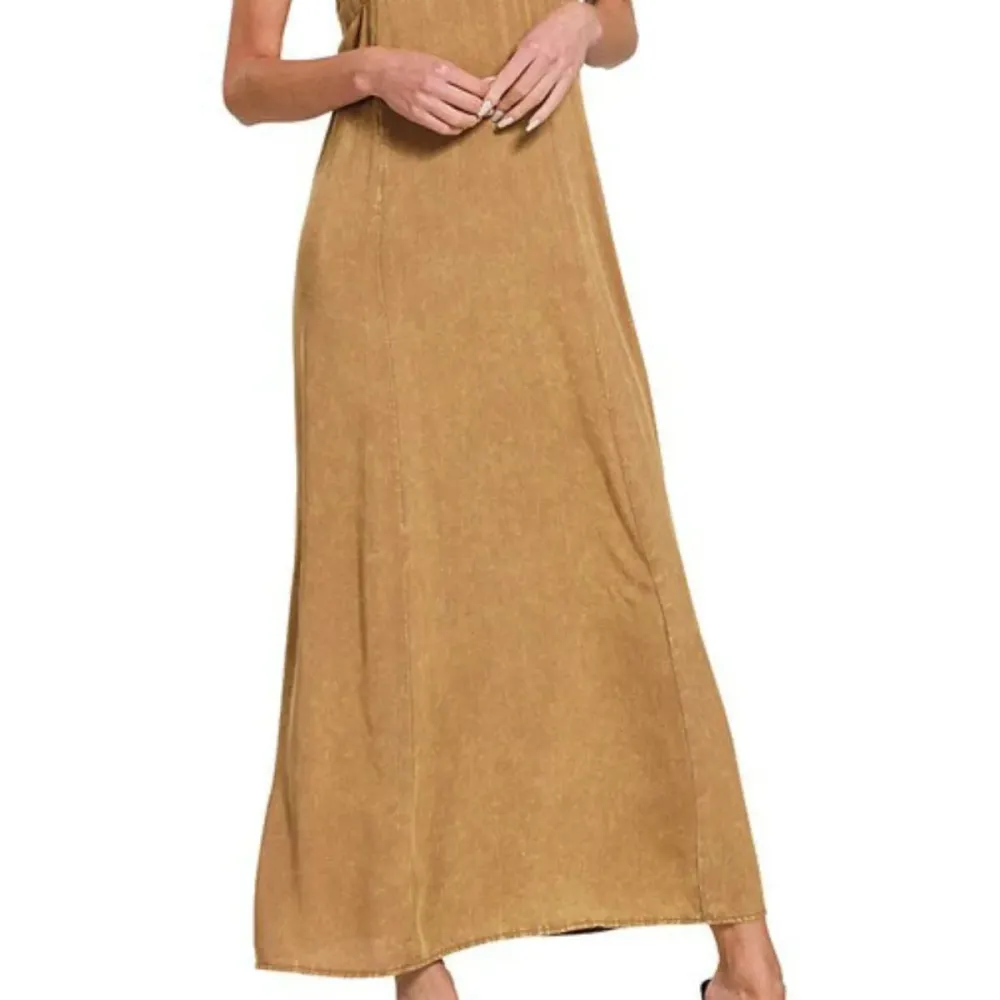 Mineral Washed Rayon Challis Cami Dress