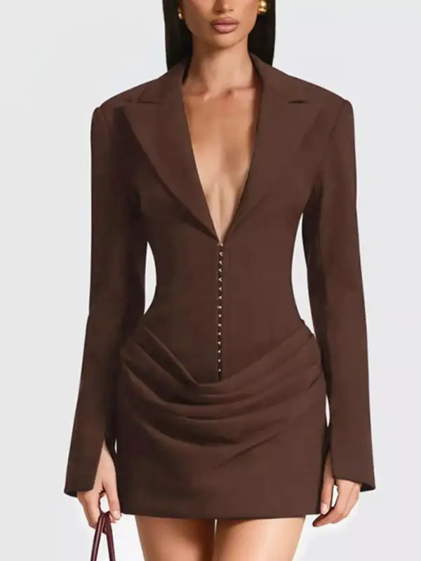 Full Size Blazer- Sleeve Mini Dress Plus Size