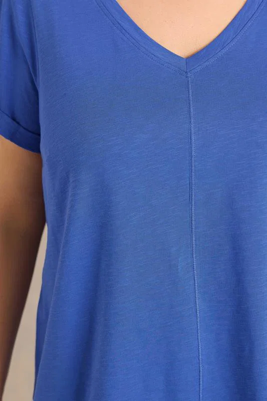 Cobalt Blue Cotton T-Shirt detail 3