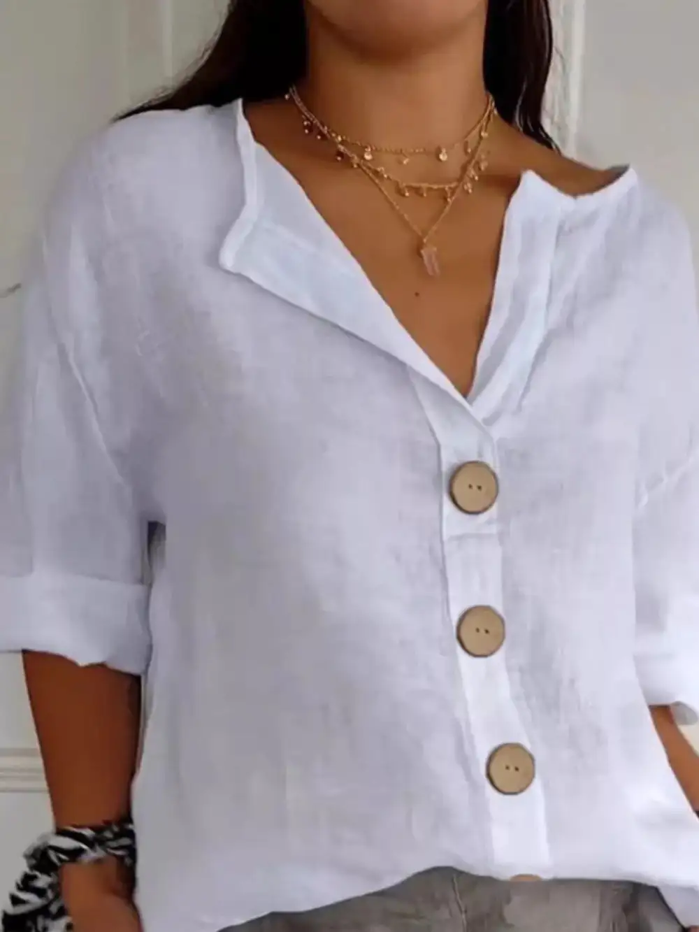 Casual Loose Button Down Shirt
