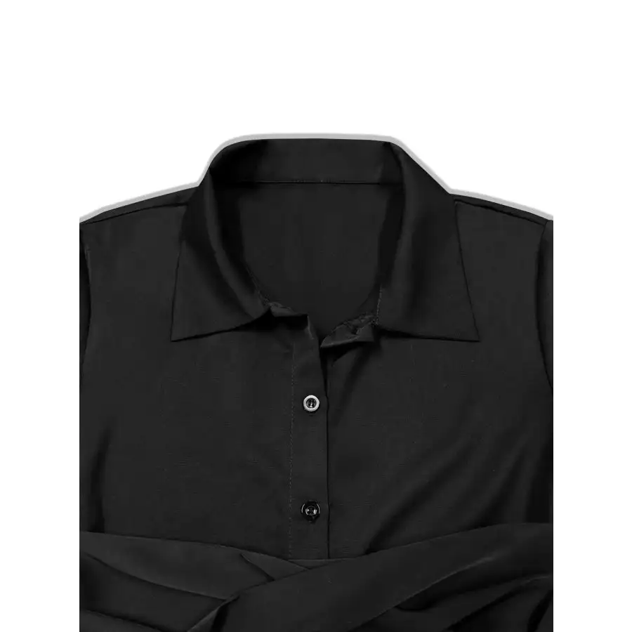 Button Down Belted Midi Shirt Dress