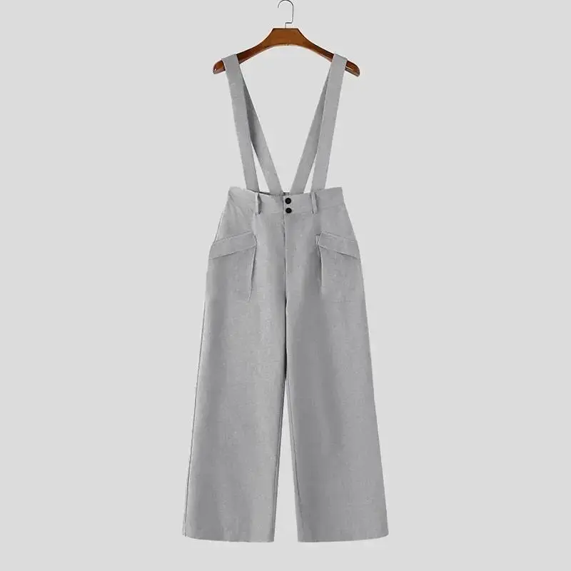 Men's Vintage Suspender Overalls High-Waisted Palazzo Jumpsuits