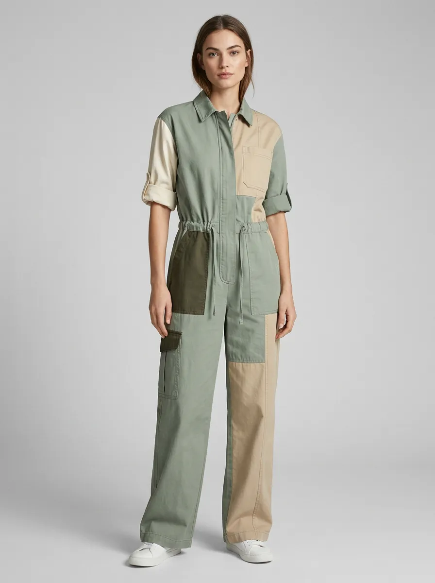 Women's Marin Utility Patchwork Colorblock Jumpsuit