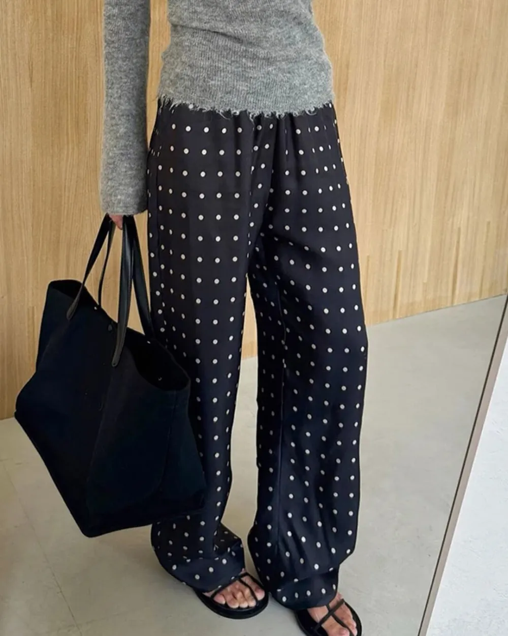 Polka Dot Satin Pants
