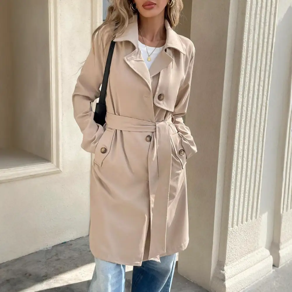Relaxed Stand Collar Trench Coat