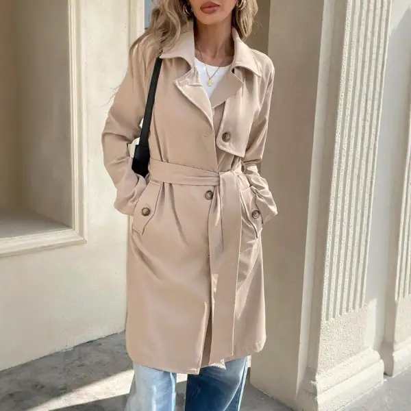 Relaxed Stand Collar Trench Coat
