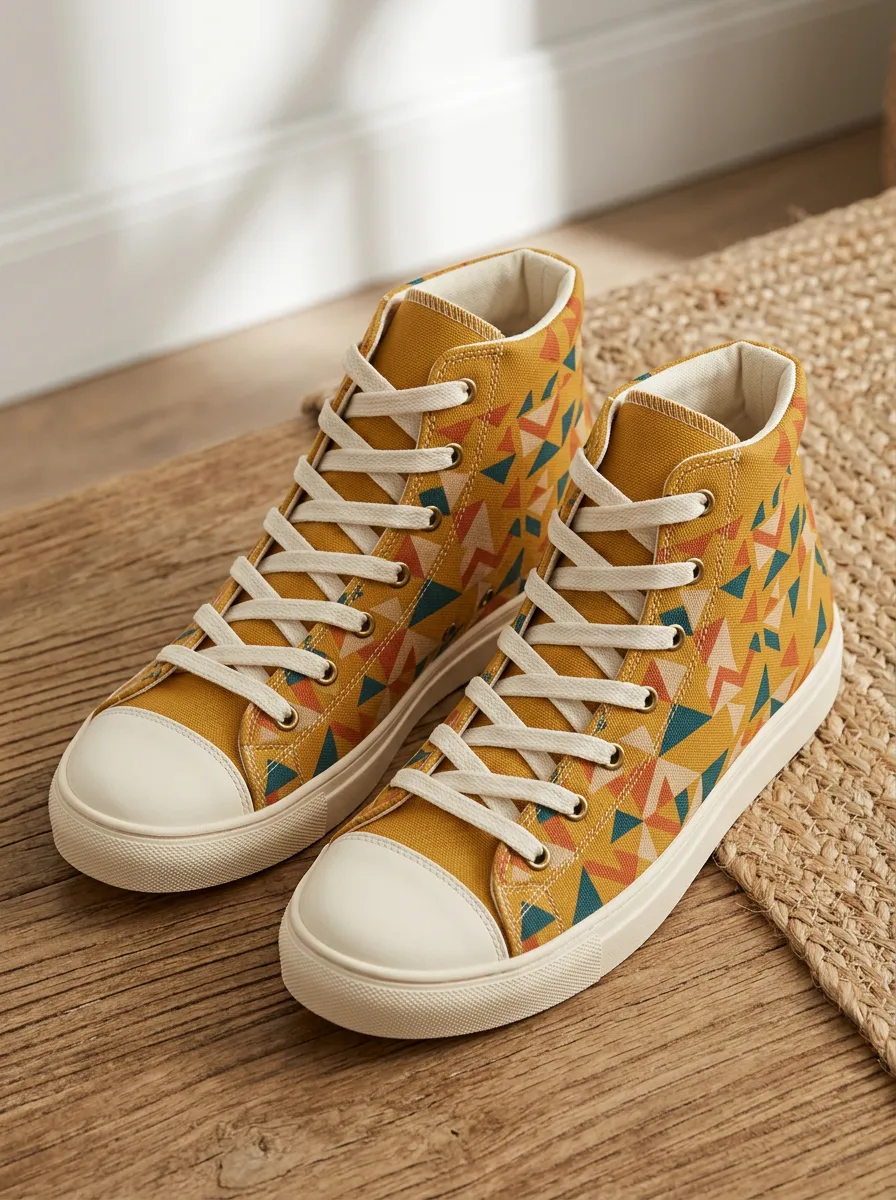 Women's Modern Geometric Pattern Patterned Botanical Canvas Shoes