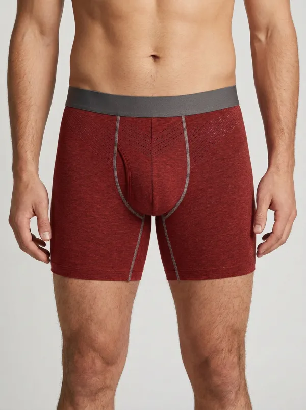 Men's Charcoal Heather Perforated Boxer Briefs