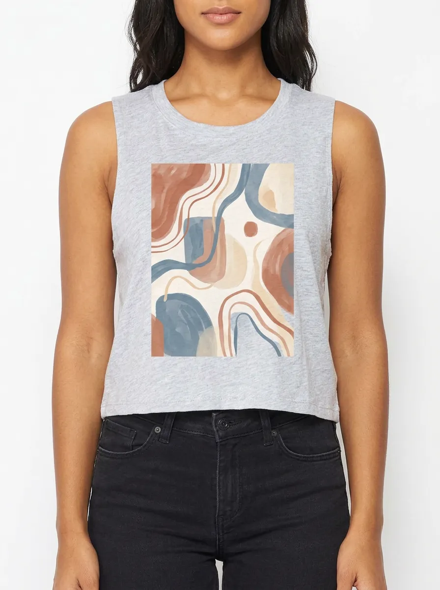 Women's Abstract Art Boho Aesthetic Printed Muscle Tank Top