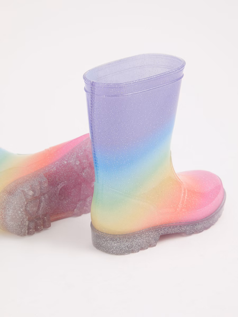 Rainbow Wellington Boots detail 2