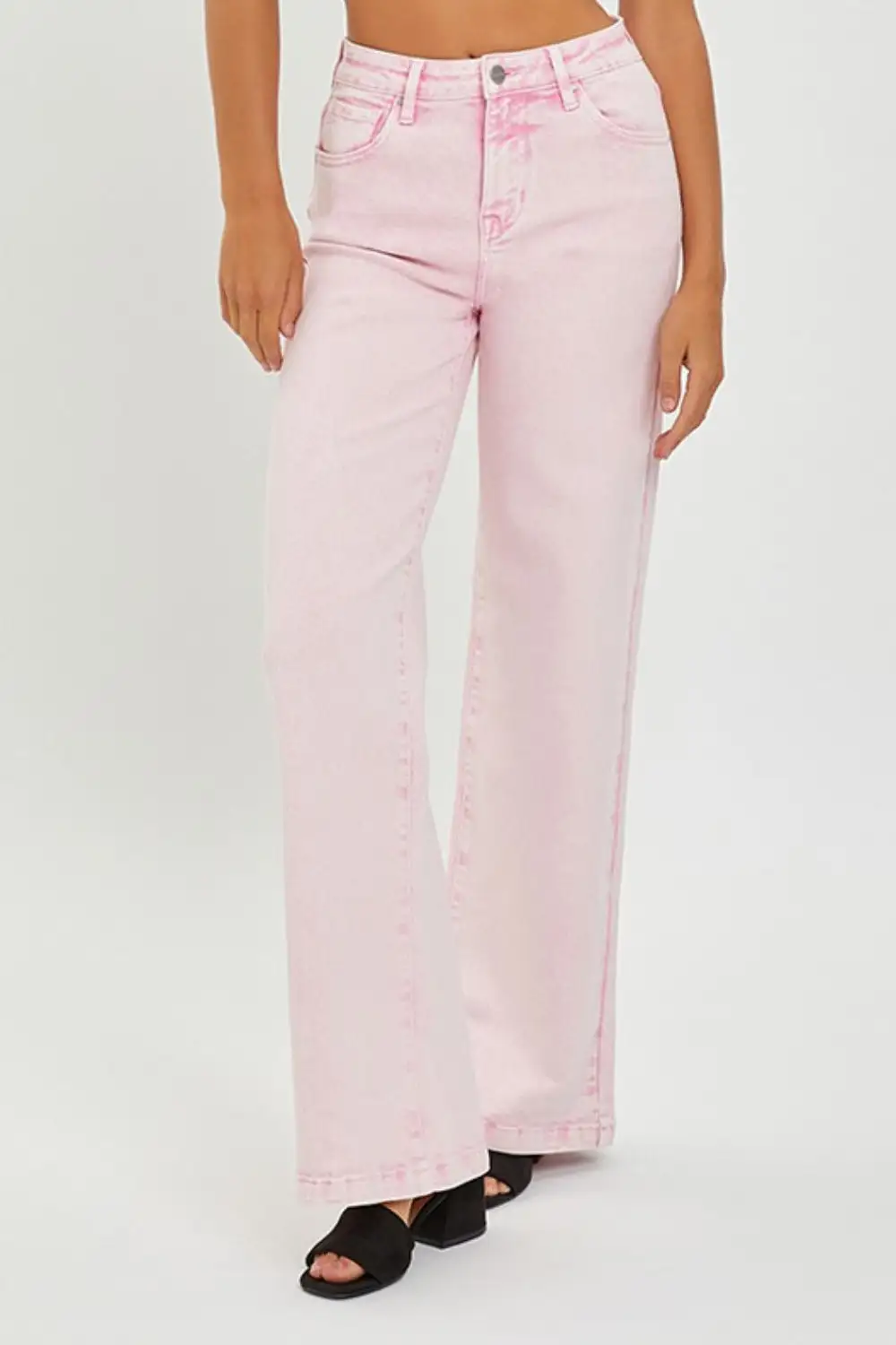 Refined Shape Denim High Rise Wide Leg Jeans
