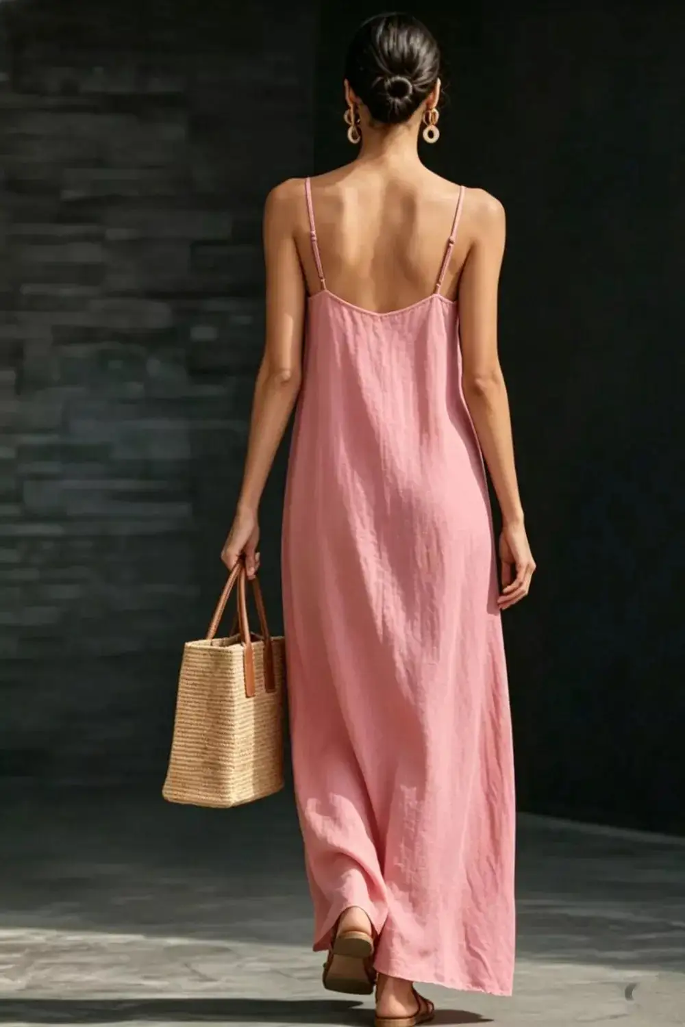 V Neck Slit Maxi Dress