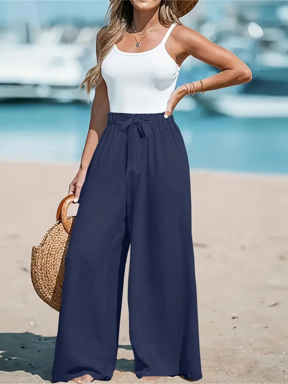 Wide Leg Drawstring Everyday Versatile Pants