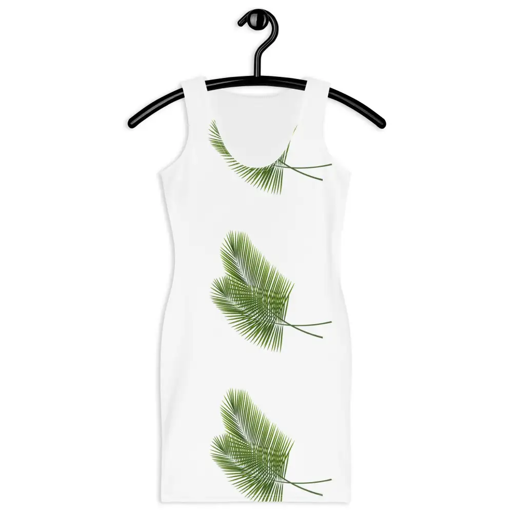 Graphic Bodycon Dress Palm Leaves
