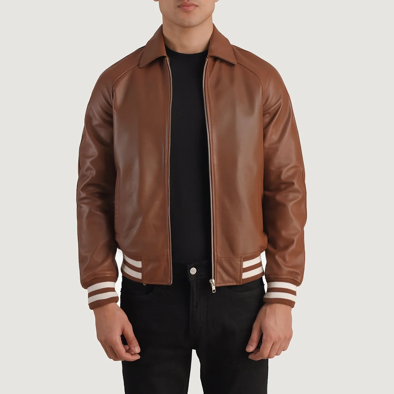 Men's Modern Leather Varsity Jacket