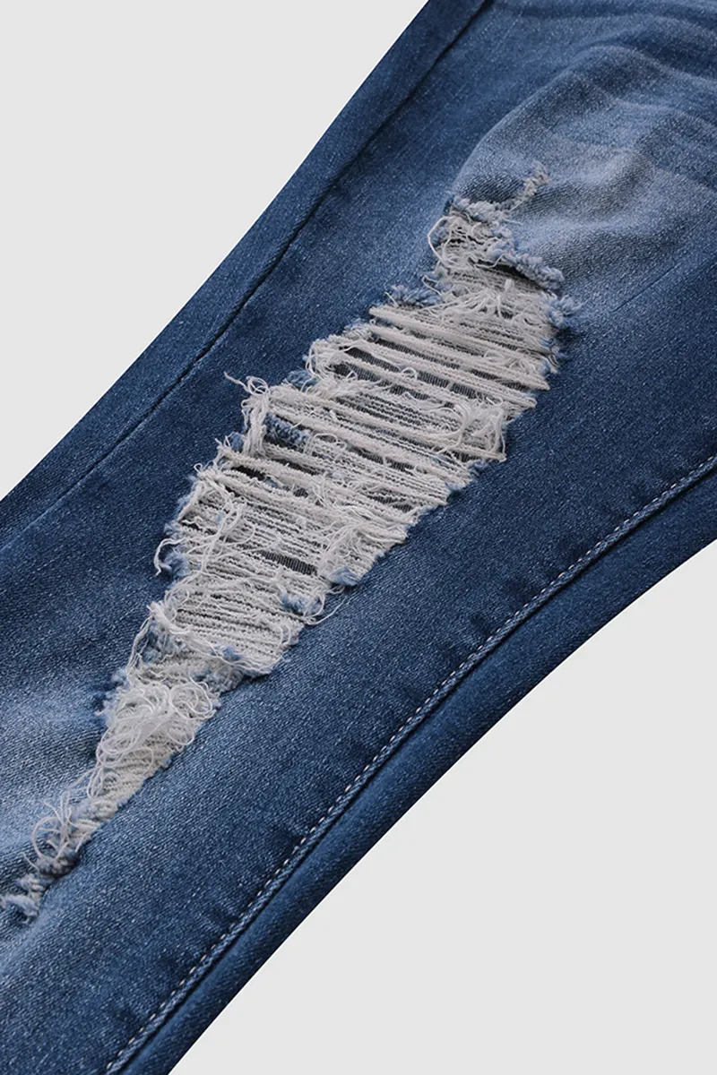 Distressed Low Rise Skinny Jeans