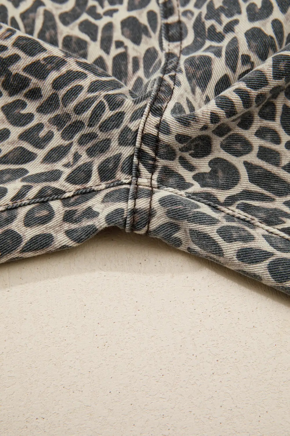 Leopard Print Straight Leg Loose Overall Denim Pants