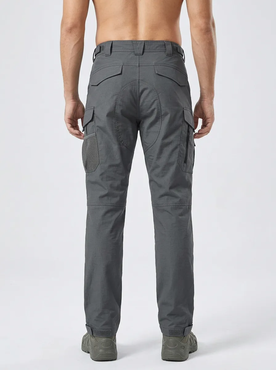 Men's Dark Gray Multi-Pocket Tactical Cargo Pants