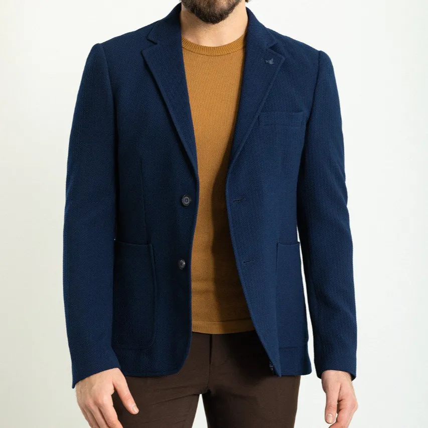 Slim Fit Woven Dark Blazer