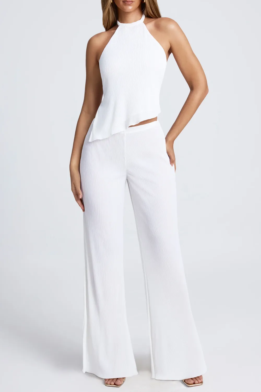 Lightweight High Waist Solid Color Basic Women's Trousers
