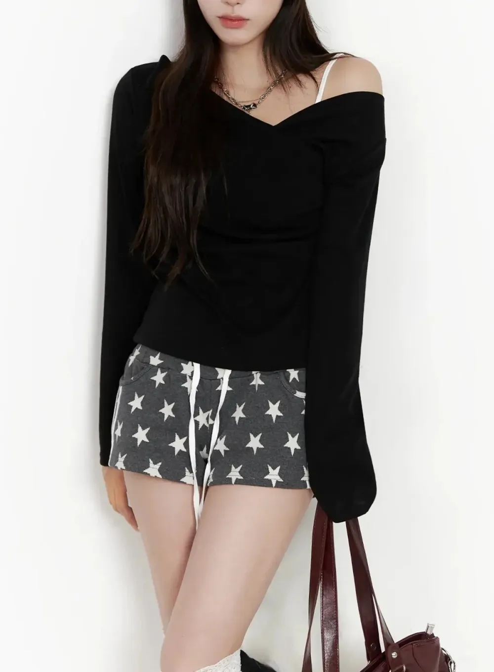Elegant Shirred V-Neck Top