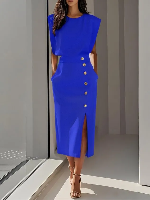 Relaxed Woven Midi Dress