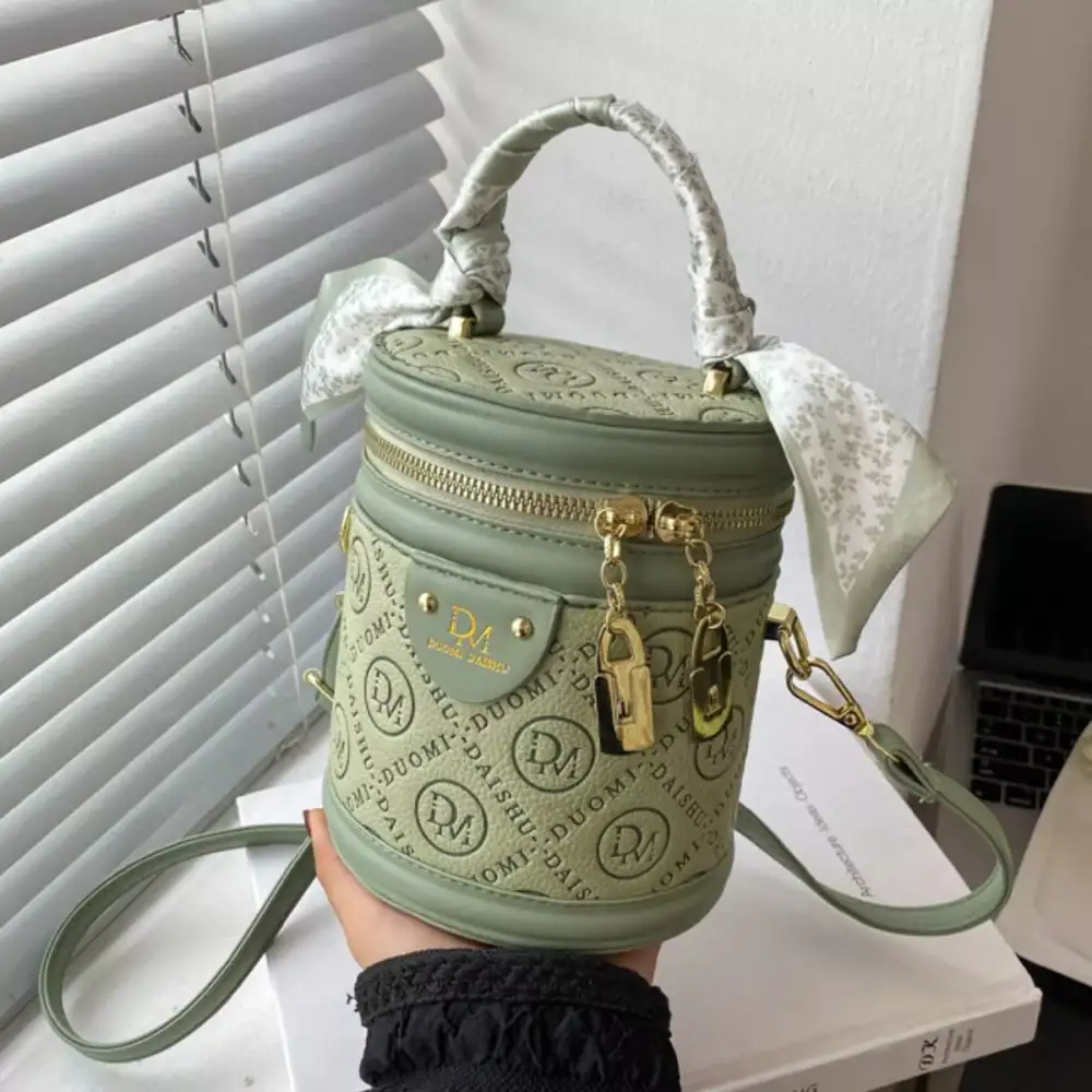 Letter Adjustable Strap Bucket Bag