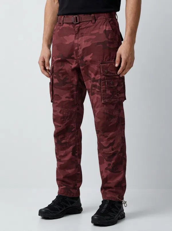 Men's Tactical Outdoor Grey Camouflage Printed Cargo Pants