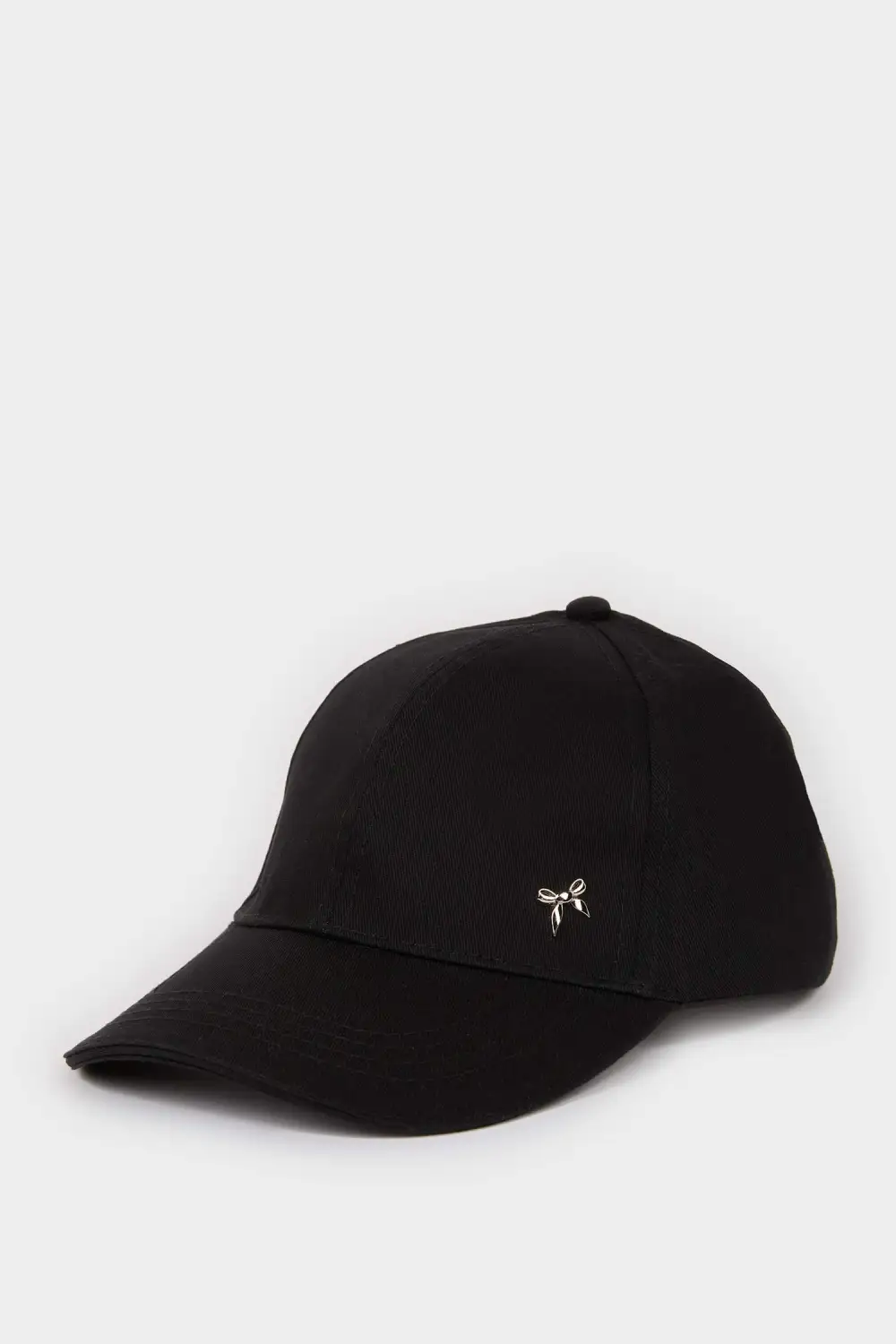 Metallic Bow-Decorated Baseball Cap