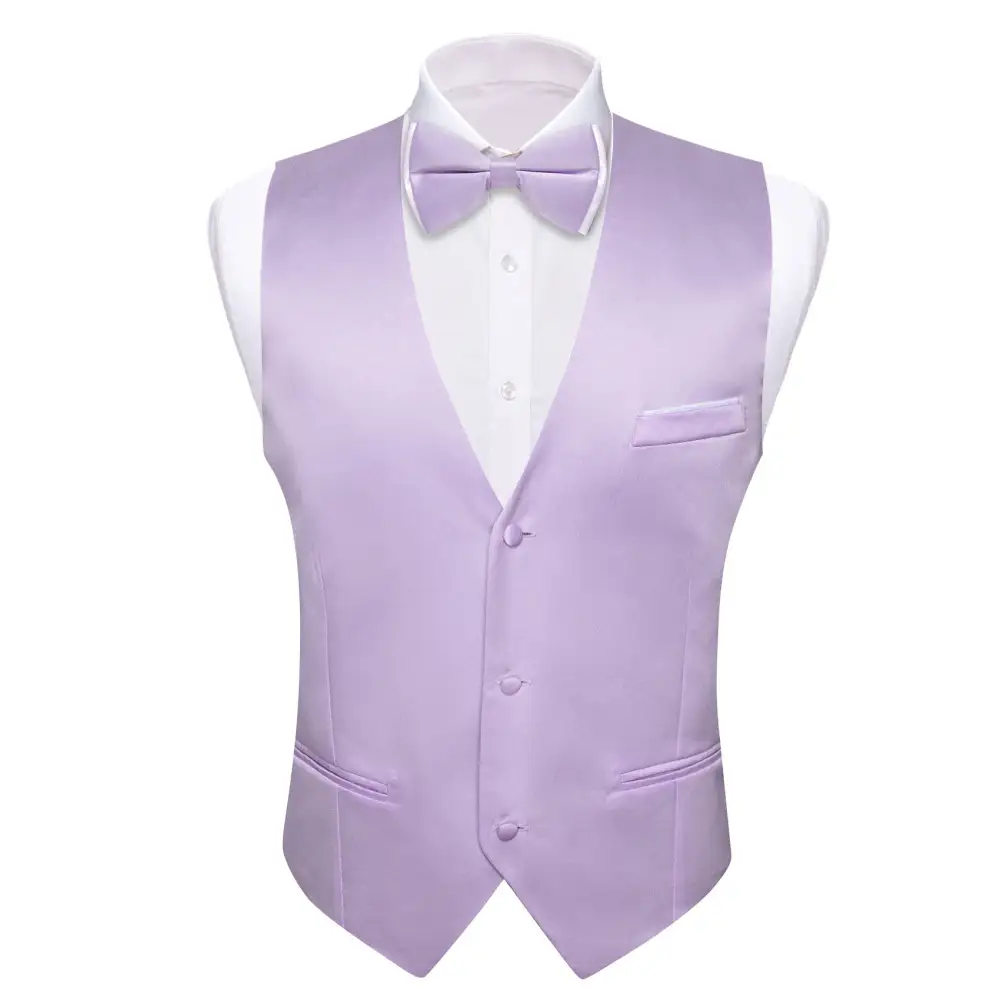 Solid V Neck Formal Vest Set