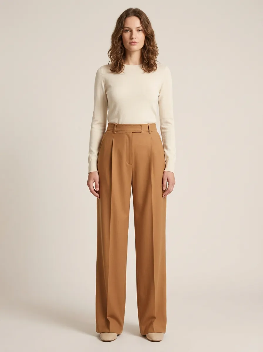Everyday Office Ready Pleated High Rise Wide Leg Trousers
