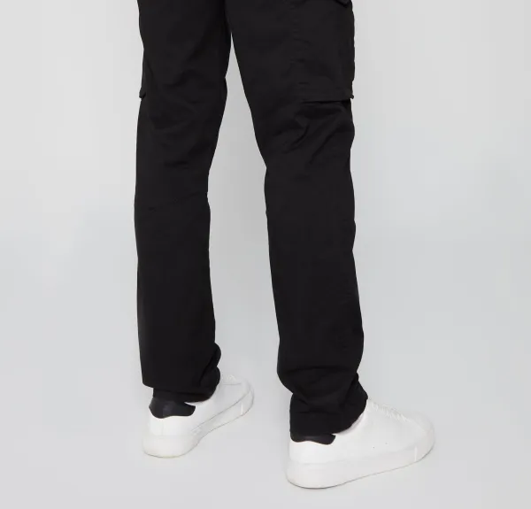 Men's Black Slim-Fit Cargo Style Pants