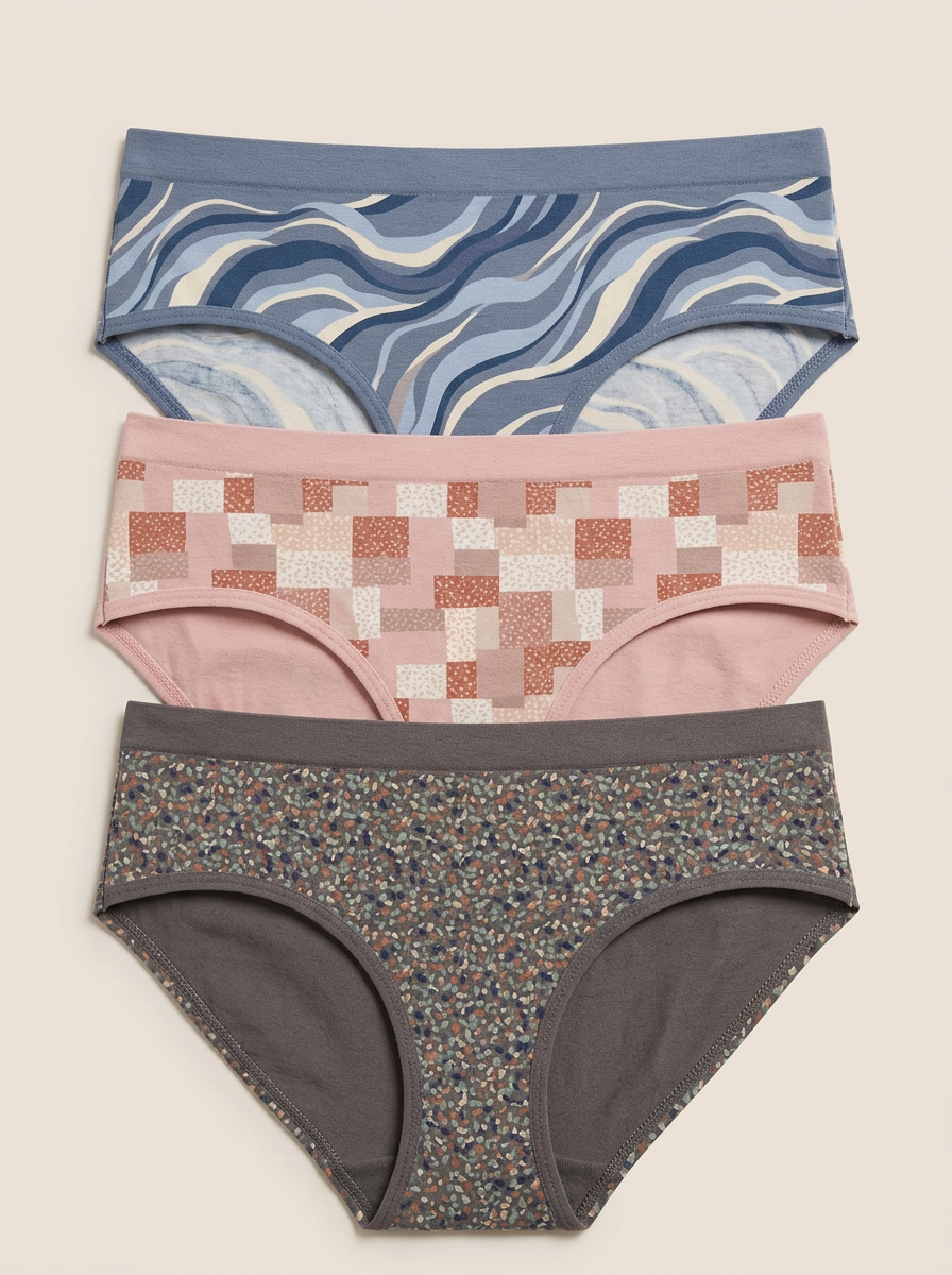 Women's Abstract Geometric Pattern Three-Pack Motif Briefs