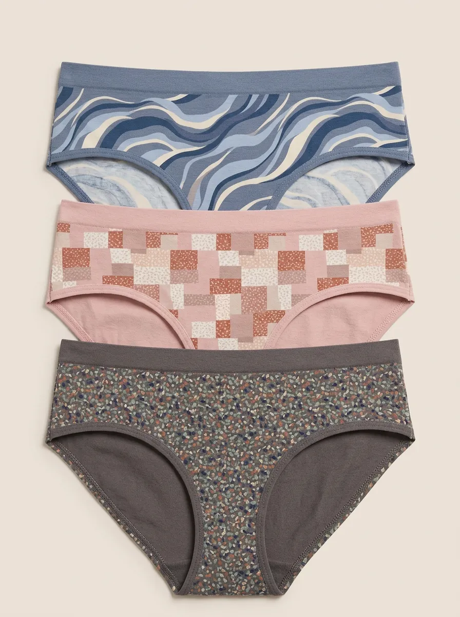 Women's Abstract Geometric Pattern Three-Pack Motif Briefs